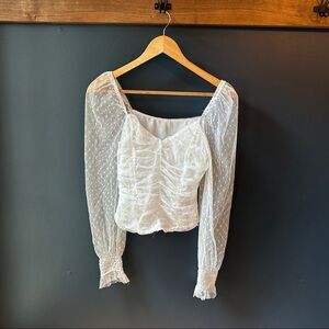 White Mesh Blouse